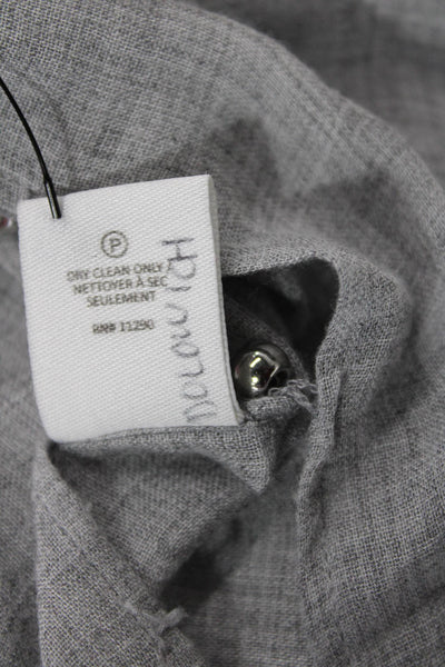 10 Crosby Derek Lam Womens Studded Buttoned Keyhole Mock Neck Blouse Gray Size 2
