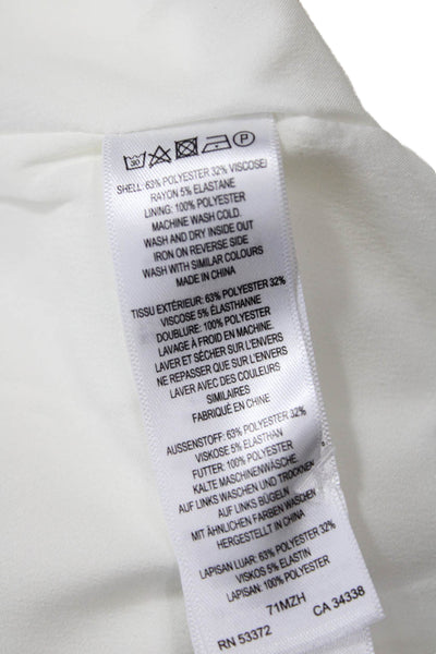 French Connection Womens Ruffled Short Sleeves A Line Dress White Size 2