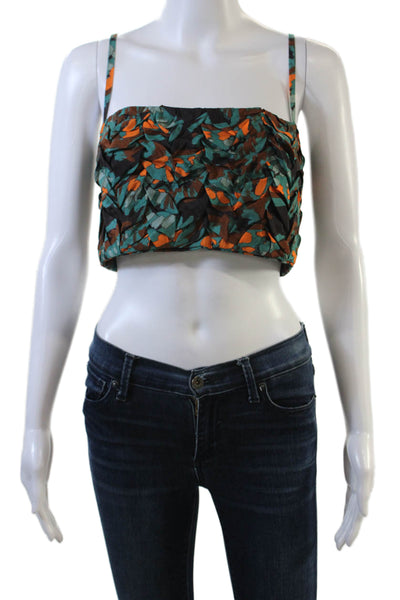 Atelier 17.56 Womens Yasmin Top - Green Orange Size XL