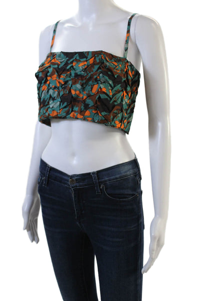 Atelier 17.56 Womens Yasmin Top - Green Orange Size XL