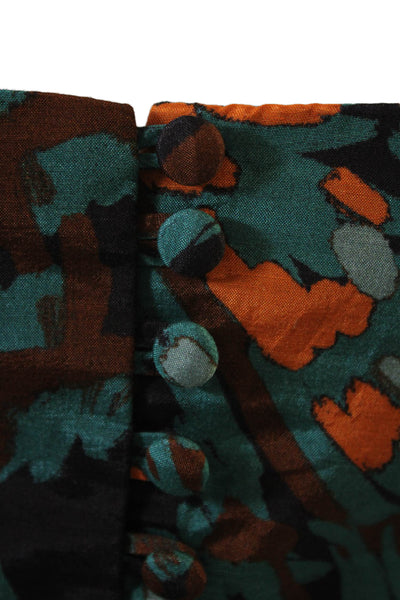 Atelier 17.56 Womens Yasmin Top - Green Orange Size XL