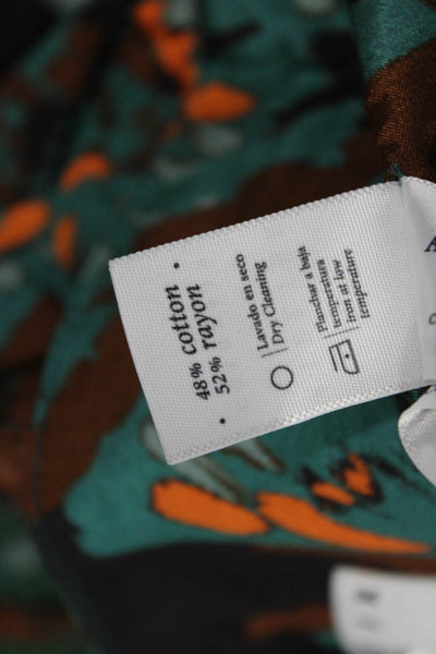 Atelier 17.56 Womens Yasmin Top - Green Orange Size XL