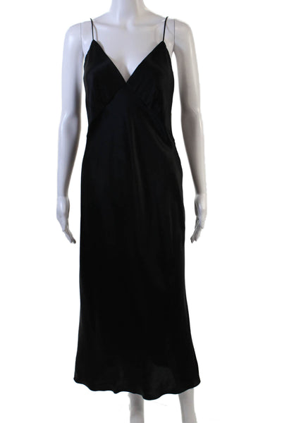 Olivia von Halle Womens Issa Jet Black Slip - Jet Black Size M