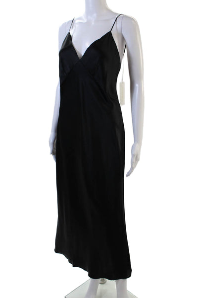 Olivia von Halle Womens Issa Jet Black Slip - Jet Black Size M