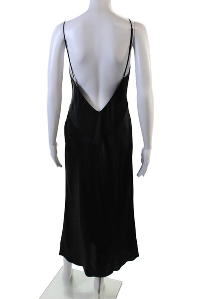 Olivia von Halle Womens Issa Jet Black Slip - Jet Black Size M