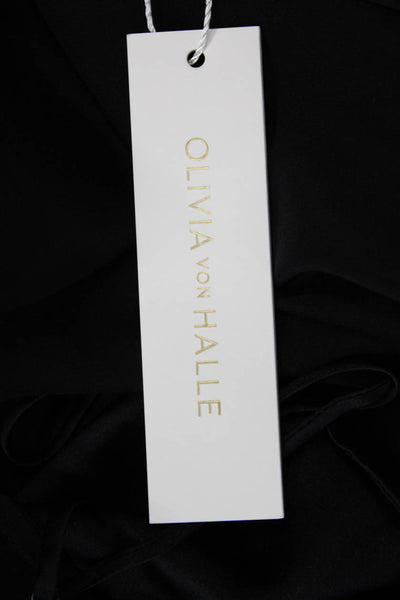 Olivia von Halle Womens Issa Jet Black Slip - Jet Black Size M