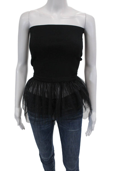 Autumn Cashmere Womens Tulle Tube Top - Black Size XS