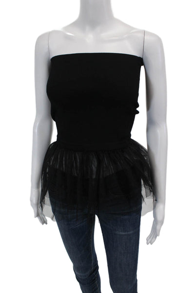 Autumn Cashmere Womens Tulle Tube Top - Black Size XS