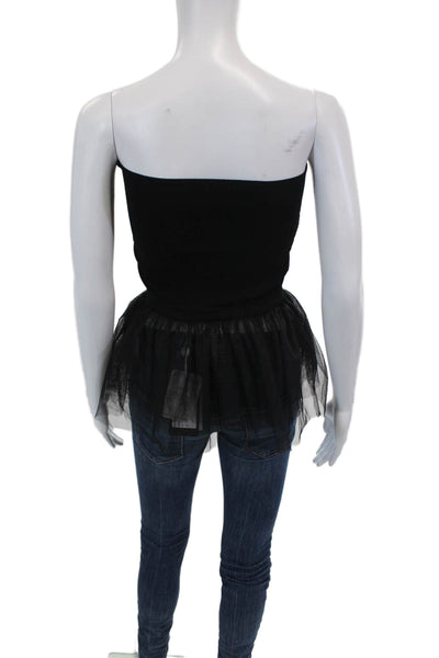 Autumn Cashmere Womens Tulle Tube Top - Black Size XS