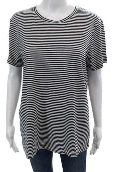 Club Monaco Womens Leary Tee - Navy/White Stripe Size L