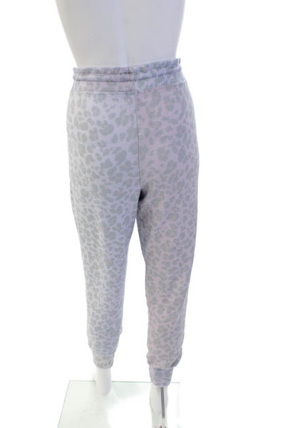 Sundry Womens Animal Print Pullover Long Sleeve Lounge Set Purple Size 1
