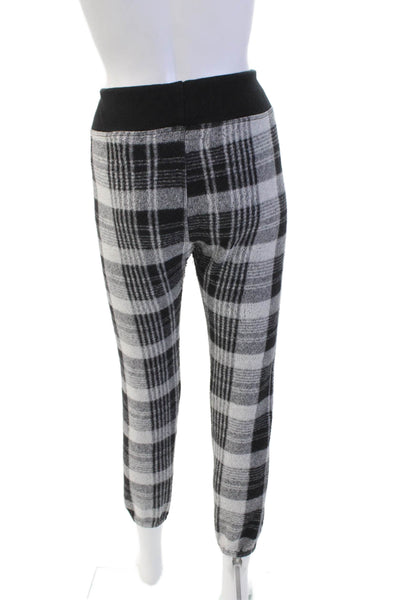 The Great Womens Checkered Print Drawstring Skinny Sweatpants Black Size 0