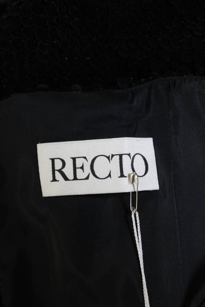 RECTO Womens Velvet Sequin Draped Tube Top Dress - Black Size M
