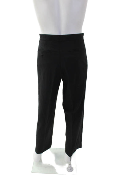 Geoffrey Beene Mens Wool Pleated Straight Leg Trouser Pants Black Size 30