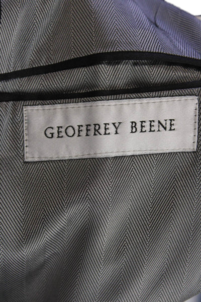 Geoffrey Beene Mens Collared Long Sleeve Button Down Blazer Black Size 42