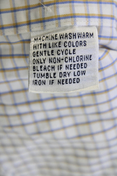 Faconnable Mens Cotton Striped Long Sleeve Button-Down Shirt White Size 5