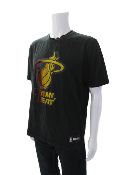 Boss Hugo Boss Mens Graphic Miami Heat Short Sleeve T-Shirt Black Size L