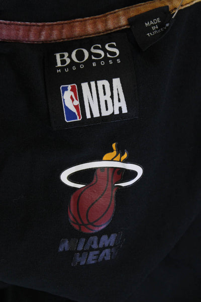 Boss Hugo Boss Mens Graphic Miami Heat Short Sleeve T-Shirt Black Size L