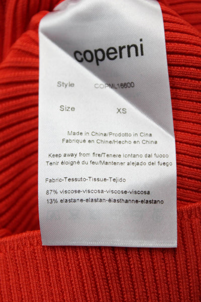 Coperni Womens Cut-Out Knit Dress - Red Size XS