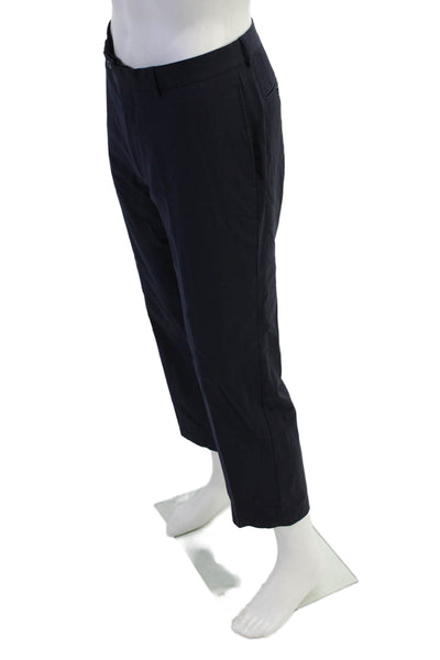 Calvin Klein Mens Wool Zippered Flat Front Straight Dress Pants Blue Size 32