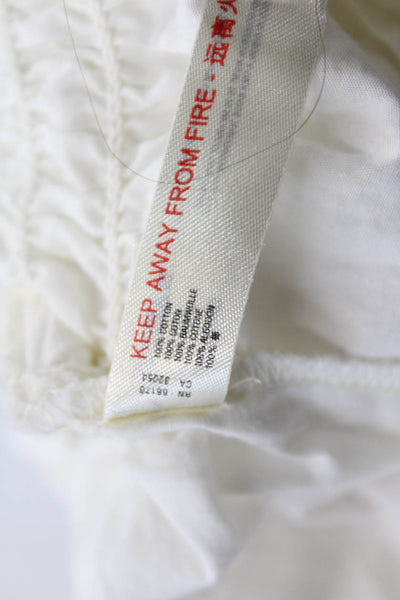 Free People Womens Cropped Sleeveless Smocked Tank Top White Size Medium