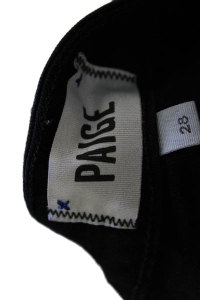 Paige Womens Verdugo Crop Mid Rise Skinny Leg Jeans Black Overdye Cotton Size 28