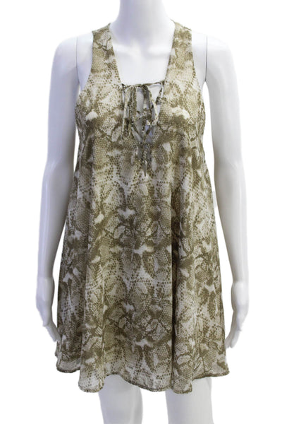 Show Me Your Mumu Womens Snakeskin Print Rancho Mirage Tunic Dress Brown Size Me
