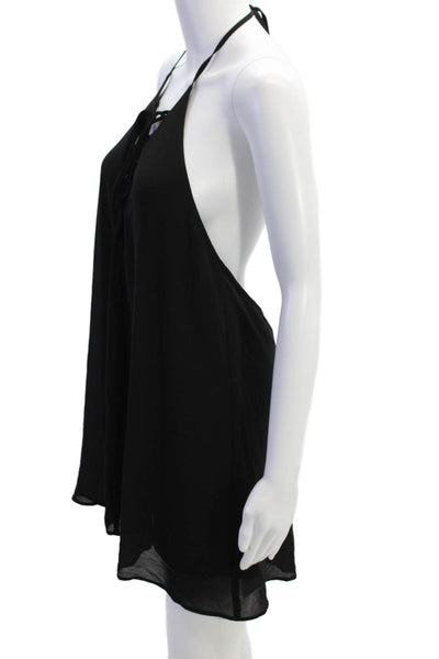 Show Me Your Mumu Womens Sleeveless Lo Lace Up Mini Dress Black Size Medium