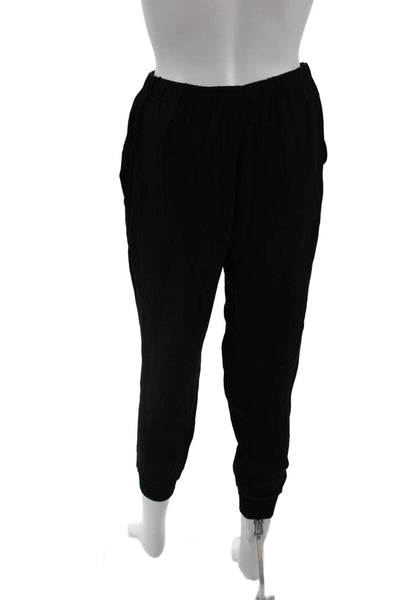 Theory Womens Silk Sheer Drawstring Waist Pocketed Casual Pants Black Size P