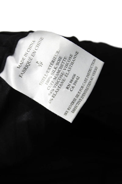 Theory Womens Silk Sheer Drawstring Waist Pocketed Casual Pants Black Size P