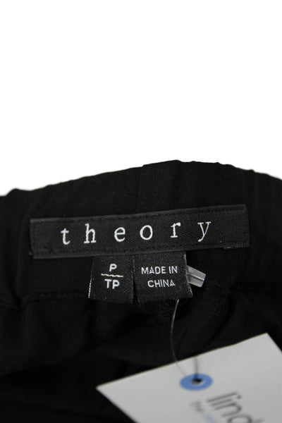 Theory Womens Silk Sheer Drawstring Waist Pocketed Casual Pants Black Size P