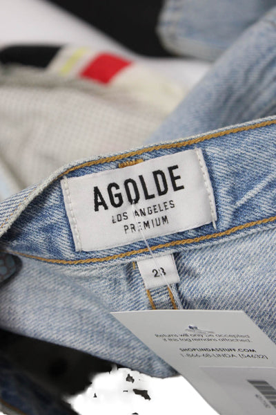 Agolde Womens Cotton Buttoned Distressed Detail Skinny Jeans Blue Size 23