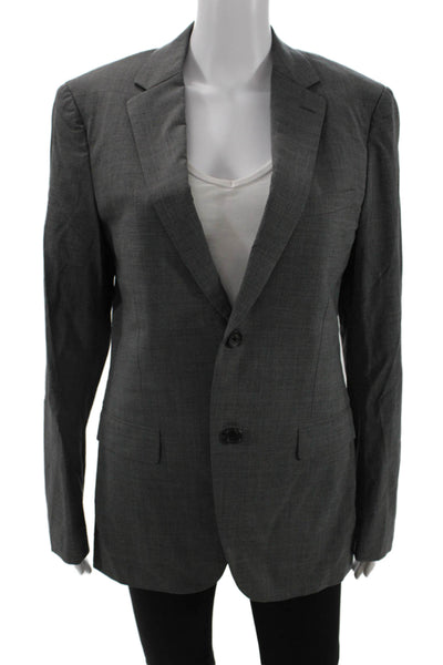Theory Womens Wool Two Buttoned Two Pocketed Blazer Jacket Gray Size 38