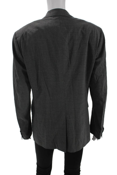 Theory Womens Wool Two Buttoned Two Pocketed Blazer Jacket Gray Size 38