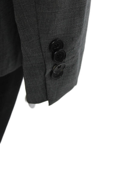 Theory Womens Wool Two Buttoned Two Pocketed Blazer Jacket Gray Size 38