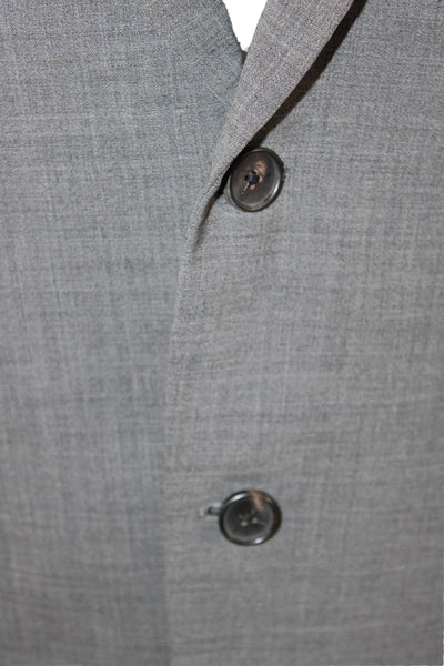 Theory Womens Wool Two Buttoned Two Pocketed Blazer Jacket Gray Size 38
