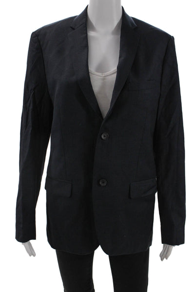 Theory Womens Wool Two Pocketed Two Buttoned Blazer Jacket Gray Size 38
