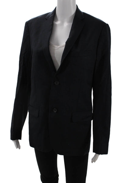 Theory Womens Wool Two Pocketed Two Buttoned Blazer Jacket Gray Size 38