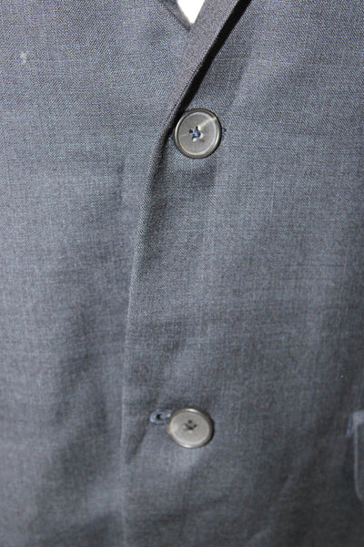 Theory Womens Wool Two Pocketed Two Buttoned Blazer Jacket Gray Size 38