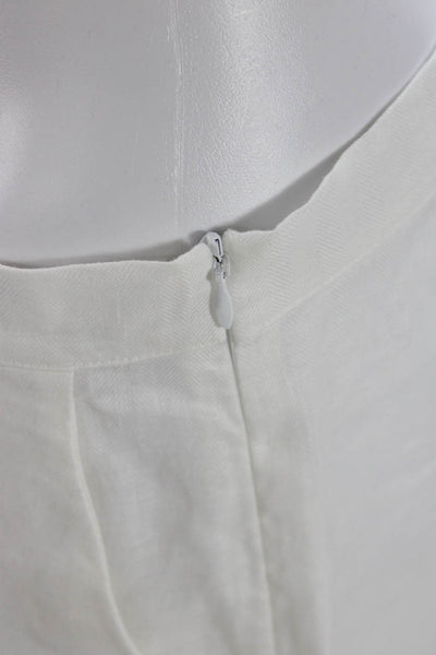 Socapri Womens Pocketed Side Zippered Casual Shorts Solid White Size 42