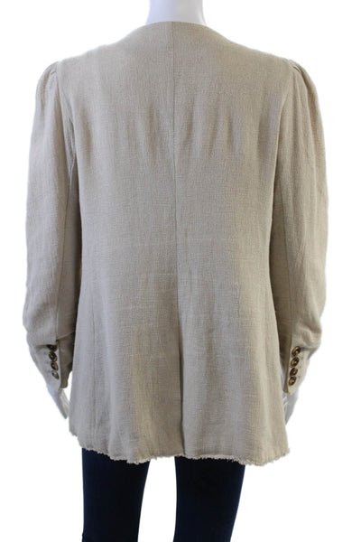 Something Navy Womens Textured Long Sleeve Collar Blouse Nude Size M