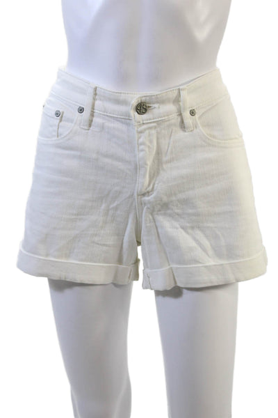Adriano Goldschmied Womens Cotton Zip Button Lined Shorts White Size EUR 29