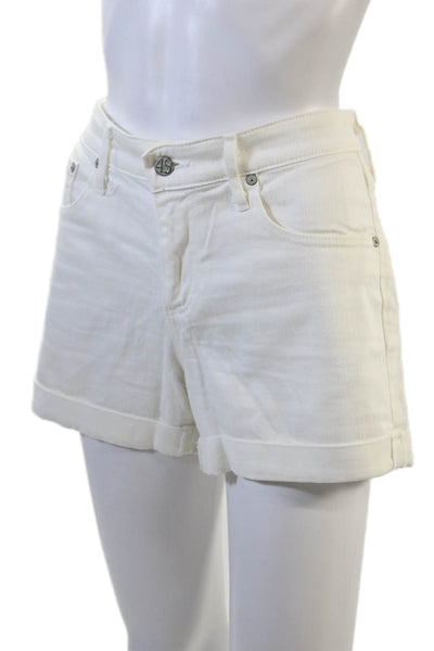 Adriano Goldschmied Womens Cotton Zip Button Lined Shorts White Size EUR 29