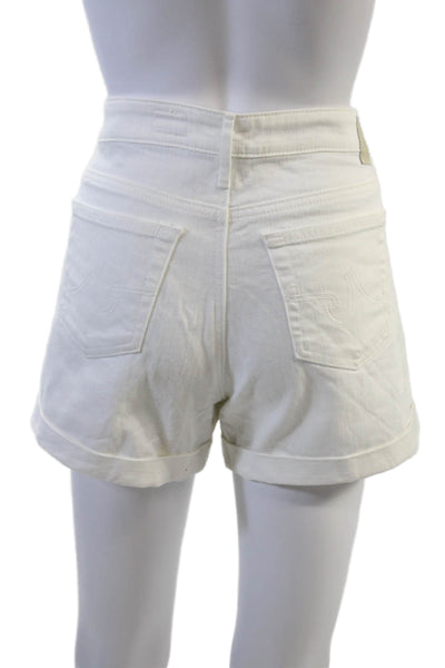 Adriano Goldschmied Womens Cotton Zip Button Lined Shorts White Size EUR 29