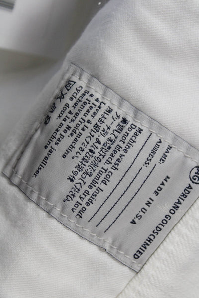 Adriano Goldschmied Womens Cotton Zip Button Lined Shorts White Size EUR 29