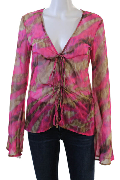 Bananhot Womens Vanessa Cover Up - Pink Brown Jungle Size XS/S