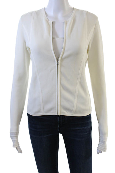 Ralph Lauren Women's Long Sleeves Full Zip Fitted Jacket Cream Size S