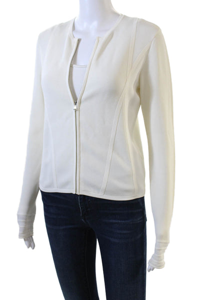 Ralph Lauren Women's Long Sleeves Full Zip Fitted Jacket Cream Size S