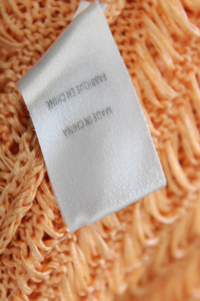 Solid & Striped Womens Buttoned Open-Knit Knee Length Skirt Orange Size M