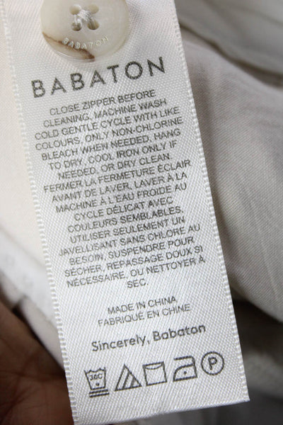Babaton Womens Zippered Pleated Straight Casual Pants Solid Beige Size 8